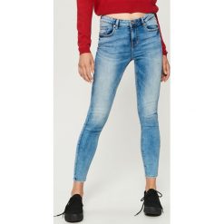 Jeansy skinny mid waist - Niebieski. Niebieskie spodnie z wysokim stanem Sinsay, z jeansu. Za 79,99 zł.