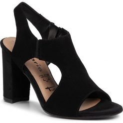 Sandały TAMARIS - 1-28003-24 Black 001. Czarne klapki damskie Tamaris, bez wzorów, z zamszu, bez obcasa, na obcasie. W wyprzedaży za 219,00 zł.