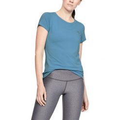 Under Armour HeatGear® Koszulka Niebieski. Niebieskie koszulki damskie Under Armour, l, bez wzorów, z elastanu, bez kołnierzyka, z krótkim rękawem. Za 137,95 zł.