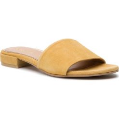 Klapki GIOSEPPO - Treguier 49043 Mustard. Żółte klapki damskie Gioseppo, bez wzorów, ze skóry, bez obcasa, na obcasie. W wyprzedaży za 169,00 zł.