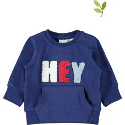 Bluza "Leif" w kolorze niebieskim. Niebieskie bluzy niemowlęce name it boys, z aplikacjami, z bawełny, bez rękawów, bez kaptura. W wyprzedaży za 35,95 zł.