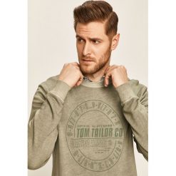 Tom Tailor Denim - Bluza. Pomarańczowe bluzy męskie TOM TAILOR DENIM, s, z nadrukiem, z bawełny, z okrągłym kołnierzem, bez rękawów, bez kaptura. W wyprzedaży za 99,90 zł.