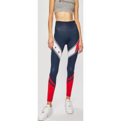 Tommy Sport - Legginsy. Niebieskie spodnie damskie Tommy Sport, s, z nadrukiem, z elastanu. Za 359,90 zł.