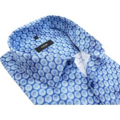 Niebieska cieniowana koszula w kwiaty 571. Niebieskie koszule męskie m, w kwiaty, z tkaniny, eleganckie. Za 148,50 zł.