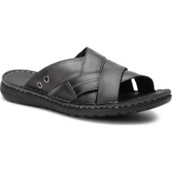 Klapki LASOCKI FOR MEN - MI07-A700-A564-09 Black. Czarne klapki męskie Lasocki For Men, bez wzorów, ze skóry. Za 99,99 zł.