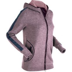Bluzy rozpinane damskie: Bluza rozpinana z elementami w optyce sztucznej skóry, długi rękaw bonprix czarny bez melanż