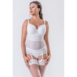 Gorset "Libbi" w kolorze białym. Białe biustonosze Kamea, w koronkowe wzory, z koronki. W wyprzedaży za 175,95 zł.