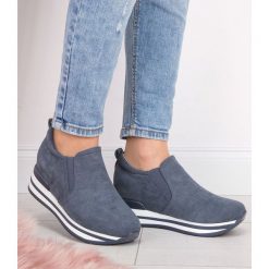 Buty sportowe Foreverfolie HQ207 Niebieskie. Niebieskie koturny damskie Foreverfolie, bez wzorów, z tworzywa sztucznego, sportowe. Za 139,00 zł.