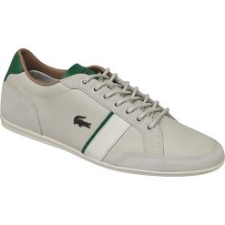 Lacoste Alisos 117 1 CAM1018098 43 Białe. Białe buty sportowe męskie Lacoste, ze skóry, bez zapięcia. W wyprzedaży za 499,99 zł.