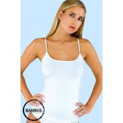 Podkoszulka Bamboo przedłużona. Szare podkoszulki damskie Gina, bez wzorów, z materiału, bez rękawów. Za 59,99 zł.