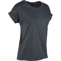 Shirt funkcyjny sportowy, krótki rękaw bonprix czarny melanż. Czarne bluzki sportowe damskie bonprix, bez wzorów, bez kołnierzyka, z krótkim rękawem, krótkie, bez kaptura. Za 49,99 zł.