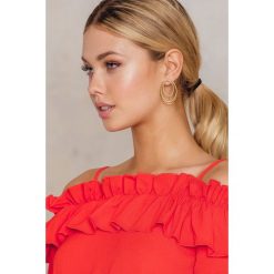 Kolczyki damskie: NA-KD Accessories Kolczyki owalne koła – Gold