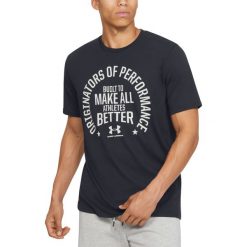 Under Armour Make All Athletes Better Koszulka Czarny. Czarne podkoszulki męskie Under Armour, l, z nadrukiem, z bawełny, z krótkim rękawem. Za 119,95 zł.