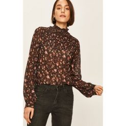 Answear - Bluzka. Czarne bluzki damskie ANSWEAR, s, bez wzorów, z poliesteru, eleganckie, ze stójką, z długim rękawem. W wyprzedaży za 79,90 zł.