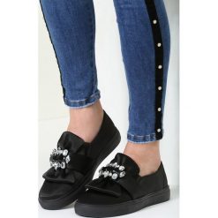 Trampki damskie slip on: Czarne Slip On Hey Girl!