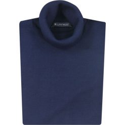 Granatowy golf męski SW9. Niebieskie swetry męskie Lanieri Fashion - swetry męskie, m, bez wzorów, z wełny, casualowe, z golfem, bez kaptura. Za 134,10 zł.