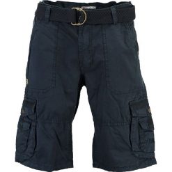 Bermudy "Perou" w kolorze granatowym. Niebieskie spodenki i szorty męskie Geographical Norway Men, s, w paski, z bawełny. W wyprzedaży za 119,95 zł.