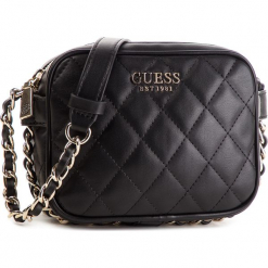 Torebka GUESS - HWVG71 75690 BLA. Czarne torebki klasyczne damskie Guess, z aplikacjami, ze skóry ekologicznej. Za 449,00 zł.