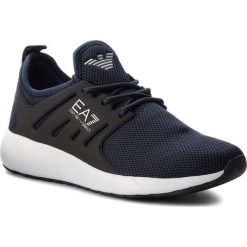 Sneakersy EA7 EMPORIO ARMANI - X8X024 XCC06 00285 Navy. Niebieskie półbuty damskie EA7 Emporio Armani, z tworzywa sztucznego. W wyprzedaży za 379,00 zł.