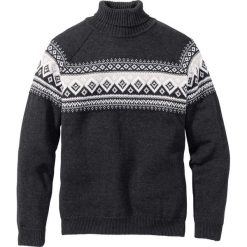 Sweter z golfem Regular Fit bonprix antracytowy melanż. Szare golfy męskie marki bonprix, s, melanż. Za 54,99 zł.