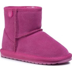 Buty EMU AUSTRALIA - Wallaby Mini K10103 Deep Pink. Różowe kozaki damskie EMU Australia, z wełny, bez obcasa, bez zapięcia. Za 259,00 zł.