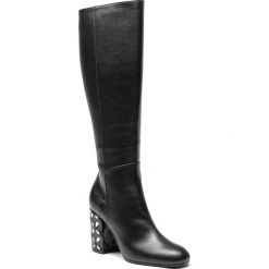 Kozaki POLLINI - SA26058G06TD100A Vit.Nero/Fuc/Arg. Czarne kozaki damskie marki Pollini, ze skóry, bez obcasa, na obcasie, bez zapięcia. W wyprzedaży za 1179,00 zł.