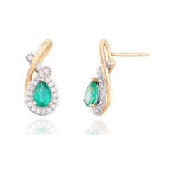 Kolczyki damskie: RABAT Złote Kolczyki – złoto żółte 585, Brylant 0,25ct…