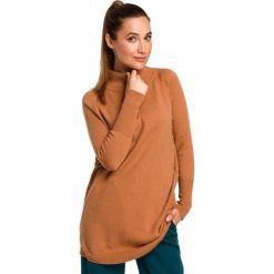 Sweter tunika - kamelowy. Tuniki damskie Style, s, bez wzorów, z poliesteru, z długim rękawem, długie, bez kaptura. W wyprzedaży za 149,00 zł.