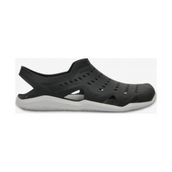 Crocs Swiftwater Wave Sandały Czarny. Czarne klapki męskie Crocs, bez wzorów, z materiału. Za 206,95 zł.