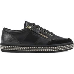 Geox Leelù Tenisówki Czarny. Czarne trampki i tenisówki damskie Geox, bez wzorów, ze skóry, na sznurówki. Za 514,95 zł.