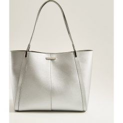 Torba shopper - Srebrny. Szare torby damskie na zakupy Mohito, bez wzorów, bez dodatków. Za 119,99 zł.