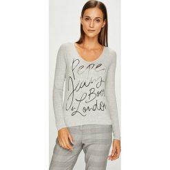 Pepe Jeans - Bluzka. Szare bluzki asymetryczne Pepe Jeans, l, z nadrukiem, z dzianiny, casualowe. W wyprzedaży za 139,90 zł.