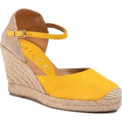 Espadryle UNISA - Castilla 20 Ks Limone. Żółte espadryle damskie Unisa, bez wzorów, ze skóry, bez obcasa, na obcasie. Za 349,00 zł.
