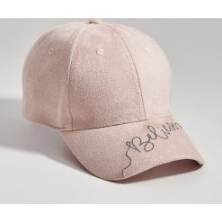 Czapka z daszkiem z zamszu ekologicznego - Różowy. Różowe czapki damskie Mohito, bez wzorów. Za 39,99 zł.