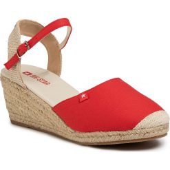Espadryle BIG STAR - FF274545 Red. Czerwone espadryle damskie BIG STAR, bez wzorów, z tworzywa sztucznego, bez obcasa, na obcasie. Za 109,00 zł.