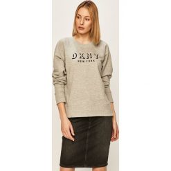 Dkny - Bluza. Szare bluzy damskie DKNY, s, z nadrukiem, z elastanu, bez rękawów, bez kaptura. W wyprzedaży za 179,90 zł.