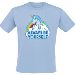Jednorożec Always Be Yourself Unicorn T-Shirt jasnoniebieski. Niebieskie t-shirty męskie z nadrukiem marki Jednorożec, xl, z okrągłym kołnierzem. Za 74,90 zł.