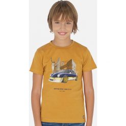 Mayoral - T-shirt dziecięcy 128-172 cm. Pomarańczowe t-shirty chłopięce Mayoral, z nadrukiem, z bawełny, bez rękawów. W wyprzedaży za 59,90 zł.