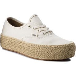 Espadryle VANS - Authentic Platfor VN0A3NAQFS8 Marshmallow. Brązowe espadryle damskie marki Vans, bez wzorów, z tworzywa sztucznego, bez obcasa, na obcasie. W wyprzedaży za 219,00 zł.