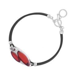 RABAT Srebrna Bransoletka - srebro 925, Bursztyn,swarovski. Szare bransoletki damskie z bursztynem, srebrne. W wyprzedaży za 219,00 zł.