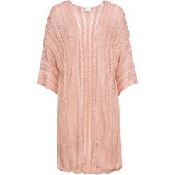 Sweter ażurowy bez zapięcia bonprix stary jasnoróżowy. Różowe swetry damskie bonprix, na lato, bez wzorów, z dzianiny, retro, bez rękawów, bez kaptura. Za 74,99 zł.