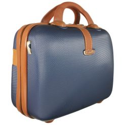 DIELLE 255/B blue ABS, kuferek damski. Niebieskie kosmetyczki damskie Dielle, w paski, z gumy. Za 169,90 zł.