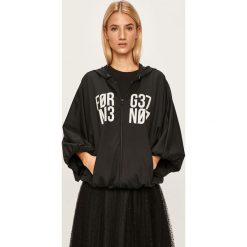 Red Valentino - Bluza. Czarne bluzy damskie Red Valentino, s, z nadrukiem, z elastanu, bez rękawów, z kapturem. Za 1899,00 zł.