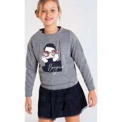 Mayoral - Bluza dziecięca 128-167 cm. Szare bluzy dziewczęce Mayoral, z nadrukiem, z bawełny, bez rękawów, bez kaptura. Za 123,90 zł.