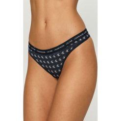 Calvin Klein Underwear - Stringi CK One. Niebieskie majtki damskie Calvin Klein Underwear, s, bez wzorów, z elastanu. Za 69,90 zł.