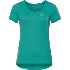 Koszulka sportowa "Kumano" w kolorze zielonym. Zielone bluzki sportowe damskie Odlo Women, xs, z nadrukiem, z tkaniny, z okrągłym kołnierzem, bez rękawów, bez kaptura. W wyprzedaży za 89,95 zł.