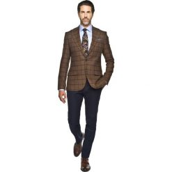 Marynarki męskie: marynarka morain brąz slim fit