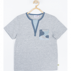 Koszulka. Szare t-shirty chłopięce marki BE BRAVE, z aplikacjami, z krótkim rękawem. Za 45,90 zł.