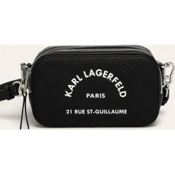 Karl Lagerfeld - Torebka skórzana. Listonoszki damskie KARL LAGERFELD, w paski, ze skóry, na ramię, małe, z aplikacjami. W wyprzedaży za 599,90 zł.