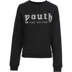 Bluza z aplikacją z cekinów bonprix czarny. Czarne bluzy damskie bonprix, z aplikacjami. Za 59,99 zł.